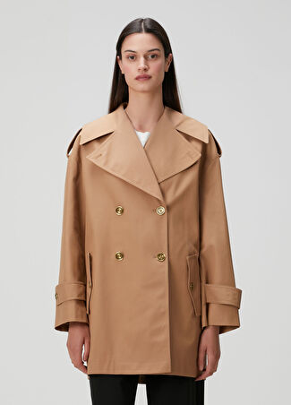 Michael Michael Kors Michael Kors Kadın Camel Kruvaze Pardesü Kahverengi Xs/s