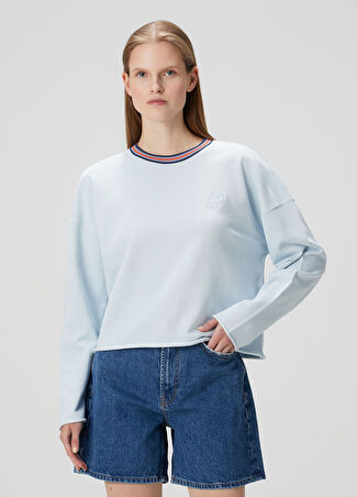 Kenzo Kadın Elephant Logo Mavi Sweatshirt L