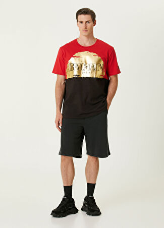 Balmain Erkek Siyah Logo Detaylı Bermuda S