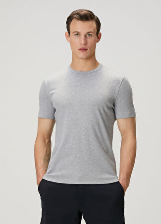 Brunello Cucinelli Erkek Gri Basic T-Shirt S