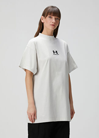Balenciaga Kadın X Under Armour Oversized Beyaz T-Shirt 1 Us