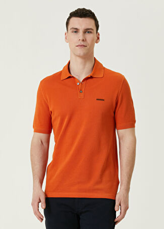 Zegna Erkek Turuncu Polo Yaka Kısa Kollu Triko 50 It