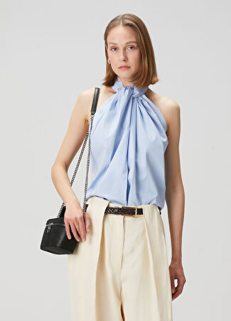 Stella Mccartney Kadın Mavi Drapeli Bluz 40 It