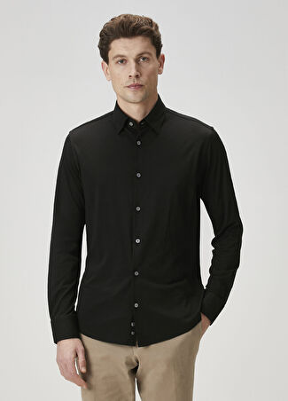 Beymen Collection Collection Erkek Slim Fit Siyah Jersey Yün Gömlek 38