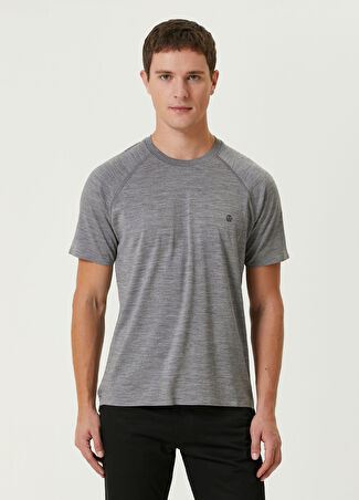 Dunhill Erkek Gri Logo Detaylı Yün T-Shirt Xl