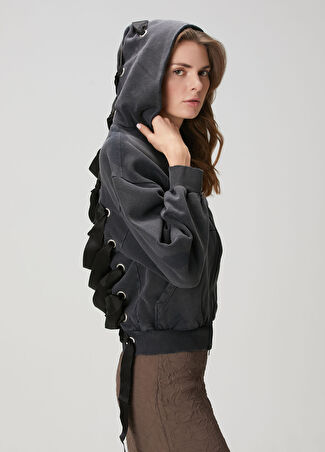Balenciaga Kadın Siyah Kapüşonlu Sweatshirt S