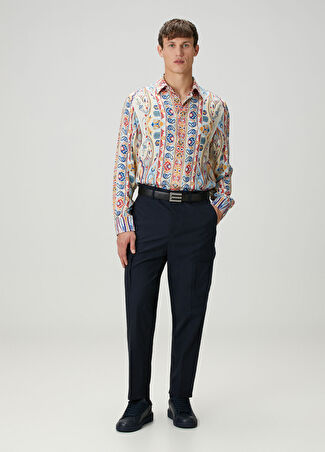 Etro Erkek Lacivert Yün Kargo Pantolon 50 It