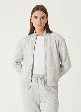 Network Kadın Gri Melanj Sweatshirt Xs