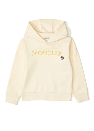 Moncler Kız Çocuk Krem Kapüşonlu Sweatshirt Bej 12 Yaş