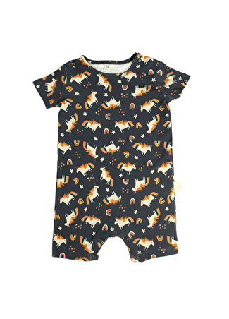 Miela Kids Bebek Easy Romper Rainbow Unicorn Tulum Lacivert 18-24 Ay -1