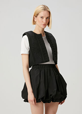 Sea Kadın Ambrose Siyah Crop Yelek Xs