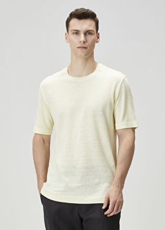 Zegna Erkek Sarı Keten T-Shirt 48 It