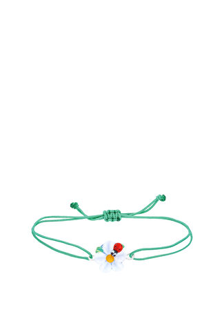 Tres Jolie Lollie Kız Çocuk Cam Papatya Yeşil Bileklik -1