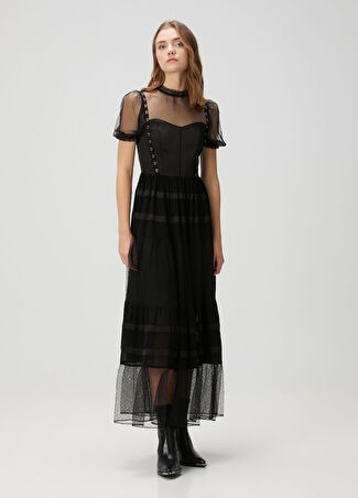 Allsaints Kadın Siyah Maxi Elbise 4 Uk
