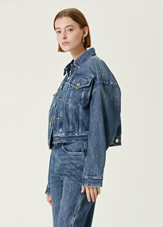 Alexander Wang Kadın Mavi Denim Trucker Ceket M