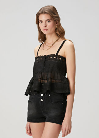 Etoile Isabel Marant Kadın Denys Siyah Nakışlı Bluz 34 Fr