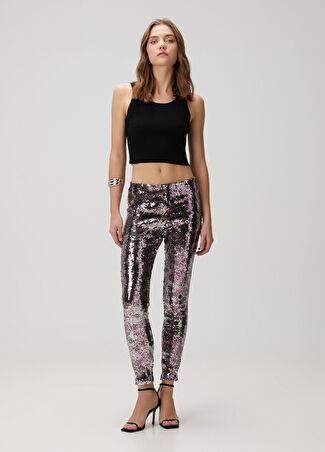 Isabel Marant Kadın Bella Silver Mor Payetli Abiye Tayt 34 Fr