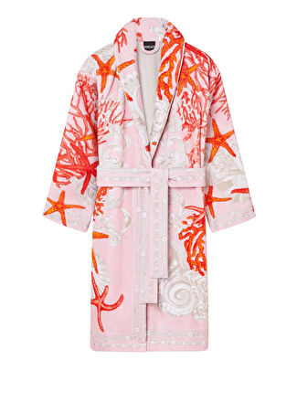 Versace Pembe Desenli Bornoz