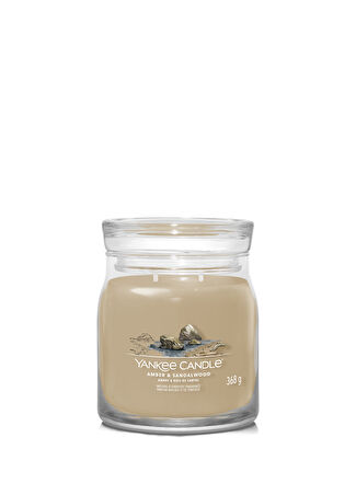 Yankee Candle Amber And Sandalwood Kahverengi Orta Mum 368 G -1