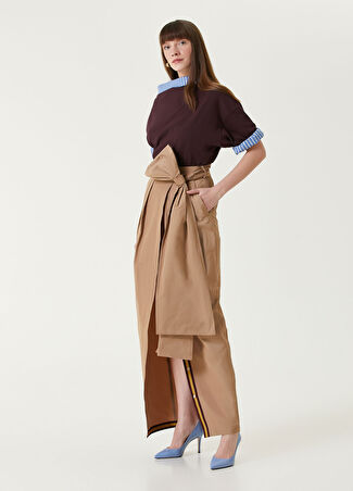 Dries Van Noten Kadın Kuşaklı Maksi Etek Bej 36 It