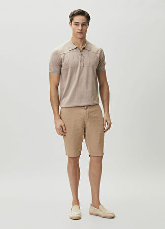 Pal Zileri Erkek Camel Keten Bermuda Kahverengi 46 It