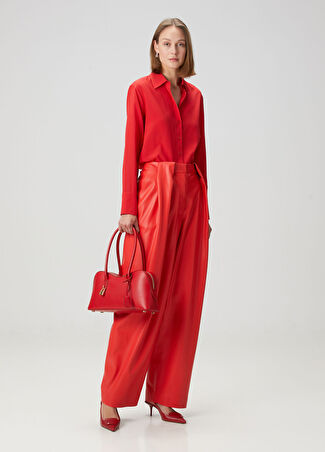 Stella Mccartney Kadın Kırmızı Pileli Pantolon 42 It