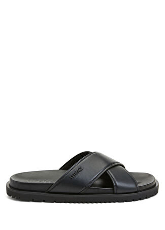 Versace Erkek Siyah Deri Terlik 46 -1