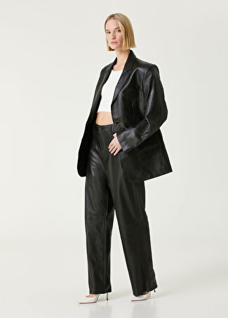 Wardrobe Nyc Kadın Siyah Deri Pantolon M