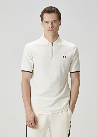 Fred Perry Erkek Beyaz Polo Yaka T-shirt S -1