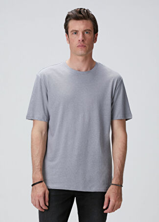 Network Erkek Gri Keten Karışımlı T-Shirt S