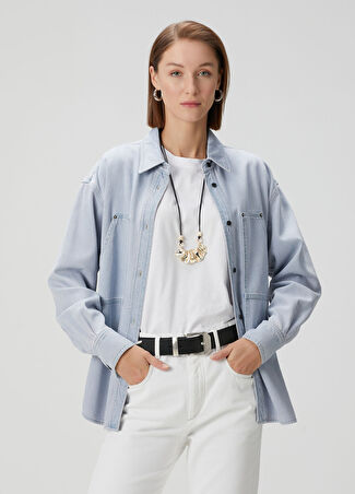 Etoile Isabel Marant Kadın Okely Mavi Denim Gömlek 40 Fr