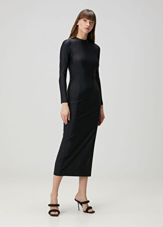 T By Alexander Wang Kadın Rashguard Siyah Midi Elbise Xs
