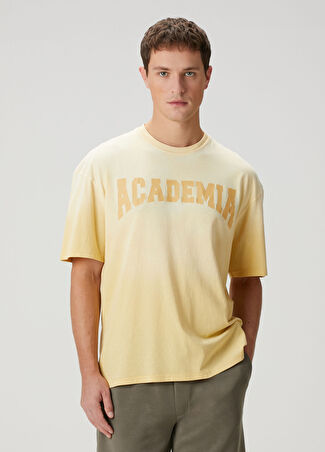 Academia Erkek Sarı Konser Tema Baskılı T-Shirt S