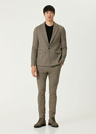 Allsaints Erkek Skinny Fit Maffrett Bej Ekose Desenli Pantolon 30 Uk