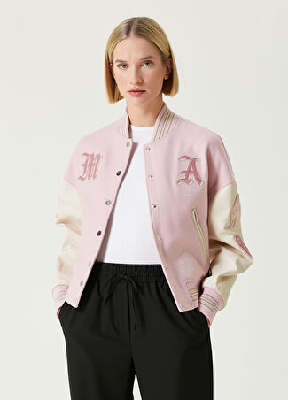 Amiri Kadın Dream Team Pembe Yün Bomber Ceket S
