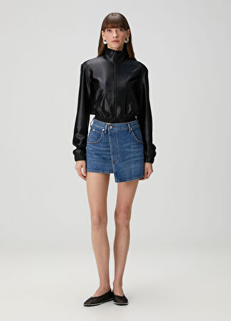 T By Alexander Wang Kadın Koyu Mavi Mini Denim Etek Lacivert 23 Us