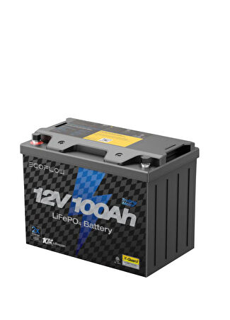 Ecoflow Lityum 12v 100ah Derin Döngülü Deniz Trolling Motoru Aküsü Siyah -1
