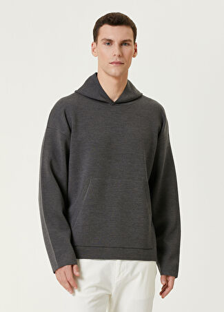 Herno Erkek Gri Kapüşonlu Yün Sweatshirt 50 It
