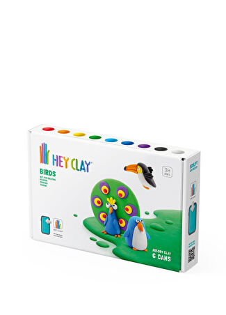 Hey Clay Çocuk Kuşlar Tukan Penguen Ve Tavuskuşu 6'lı Hava Ile Kuruyan Kil -1