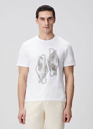 Network Erkek N-tech Beyaz Baskılı T-Shirt Xs
