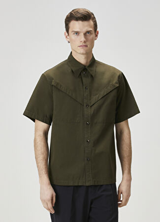 Bottega Veneta Erkek Haki Kısa Kollu Gömlek 52 It -1