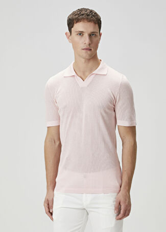 Kiton Erkek Polo Yaka Kısa Kollu Triko Pembe M