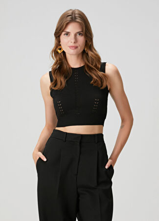 Dolce&gabbana Kadın Siyah Crop Triko 38 It