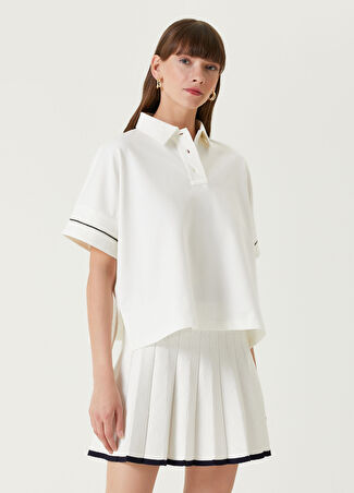 Brunello Cucinelli Kadın Kırık Beyaz Polo T-Shirt Bej Xs