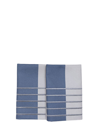 Meja Atelier Maya Moon Royal Mavi Gri Pamuklu 2 Li Peçete Seti -1