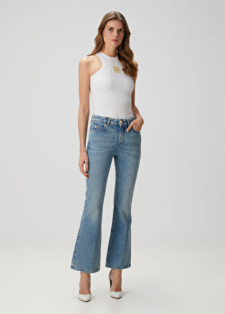 Balmain Kadın Mavi Flared Jean Pantolon 36 Us