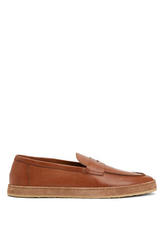 Brunello Cucinelli Erkek Taba Deri Loafer Bej 45 -1