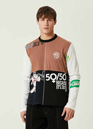 Marine Serre Erkek Kahverengi Baskılı Sweatshirt S