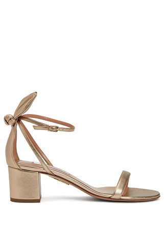 Aquazzura Kadın Bow Tie Bronz Deri Sandalet Kahverengi 39.5 -1
