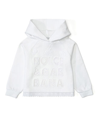 Dolce&gabbana Kız Çocuk Beyaz Fisto Detaylı Sweatshirt 4 Yaş
